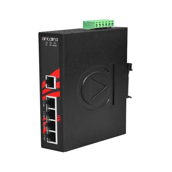 5-Port Industrial PoE Unmanaged Ethernet Switch, w/4-10/100Tx, + 1-10/100Tx